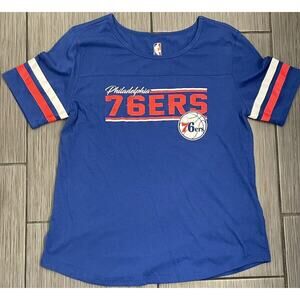 Philadelphia 76ers NBA Women’s Short Sleeve Tshirt Size Large Blue